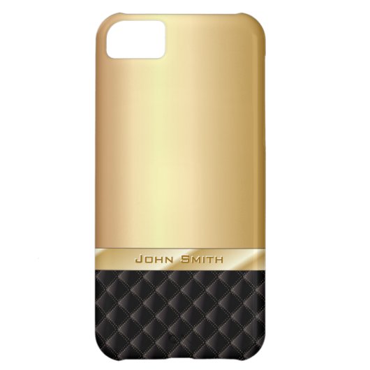Luxury Gold with Custom Name iPhone 5C Case (Back)