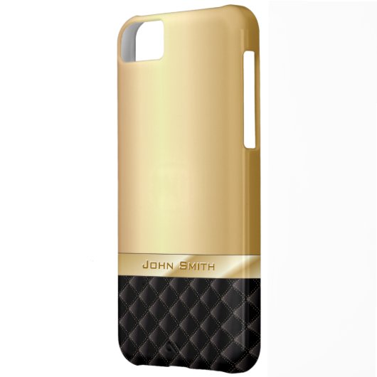 Luxury Gold with Custom Name iPhone 5C Case (Back Left)