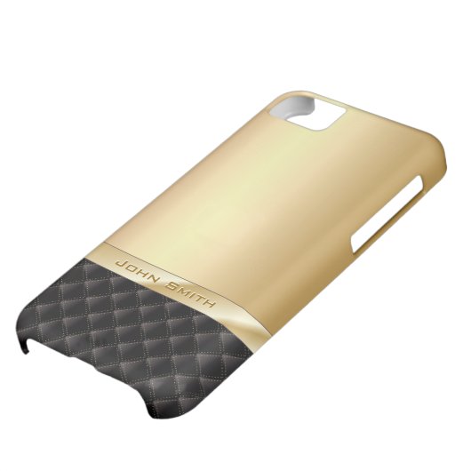 Luxury Gold with Custom Name iPhone 5C Case (Bottom)