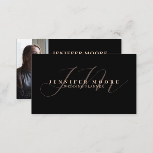 Luxury Golden and Black Monogrammed Business Card
