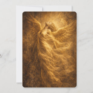Luxury Golden Angel Fine Art Invitation