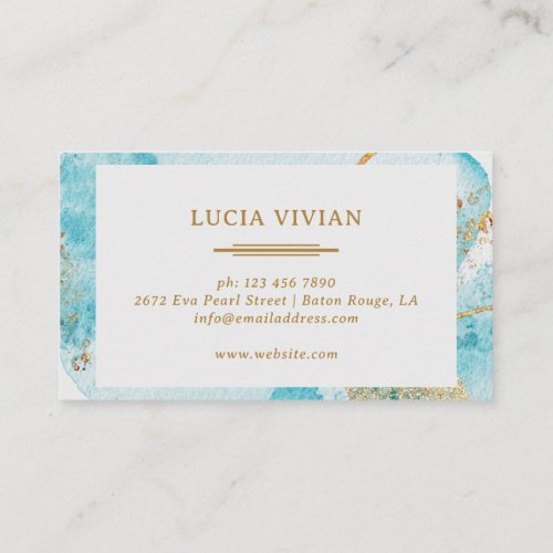 Luxury Golden Blue Lake Business Card