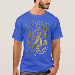 Luxury Golden Calligraphy Monogram with letter R T-Shirt