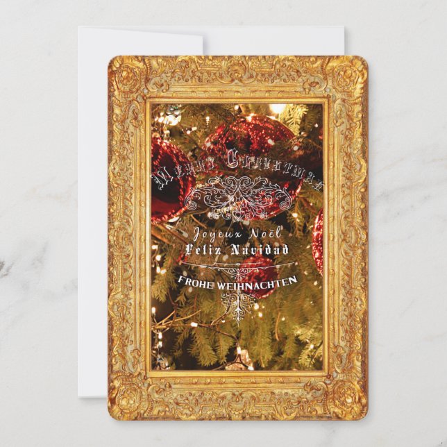 Luxury Golden Christmas - Invitation Card (Front)