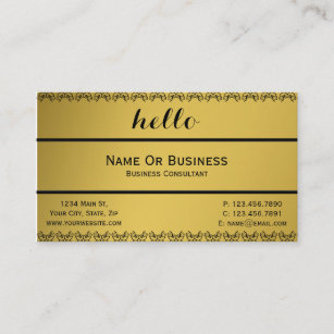 Luxury Golden Color Greeting Hello Message Elegant Business Card