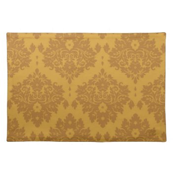 Luxury Golden Damask Cloth Placemat by boutiquey at Zazzle