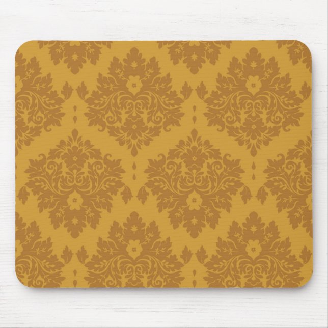 Luxury Golden Damask Mouse Pad (Front)