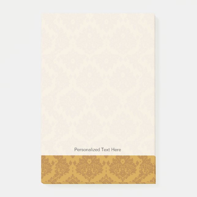 Luxury Golden Damask Post-it Notes (Front)