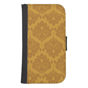 Luxury Golden Damask Wallet Phone Case For Samsung Galaxy S4
