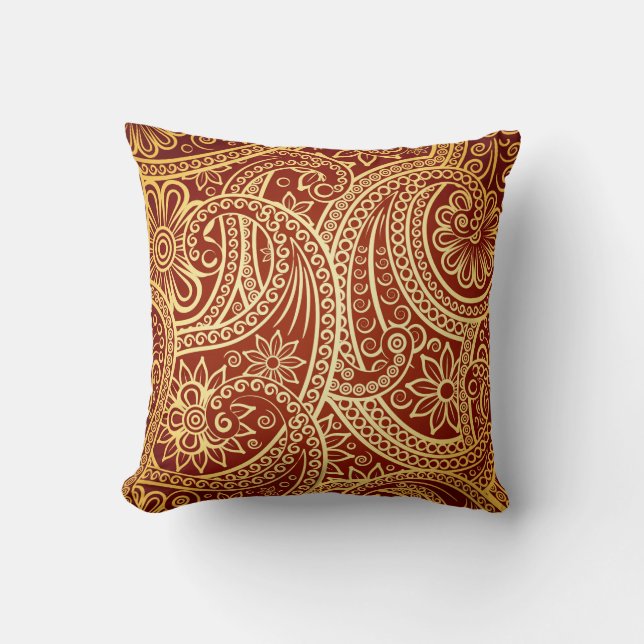 Luxury Golden Decorative Throw Pillow (Front)