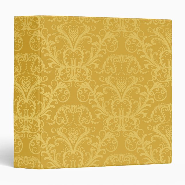 Luxury Golden Floral Wallpaper Binder (Front/Spine)