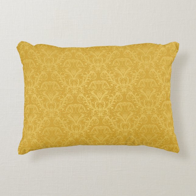 Luxury Golden Floral Wallpaper Decorative Pillow (Front)