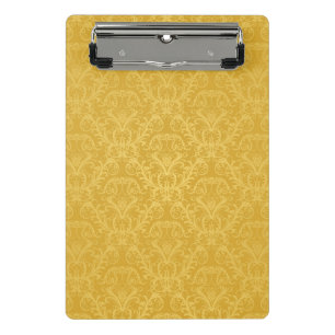Luxury Golden Floral Wallpaper Mini Clipboard