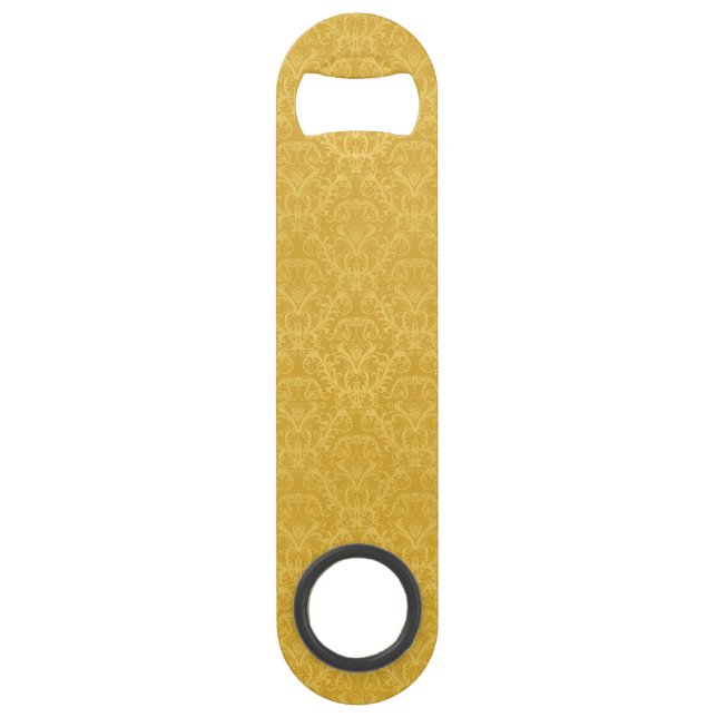Luxury Golden Floral Wallpaper Speed Bottle Opener (Front)