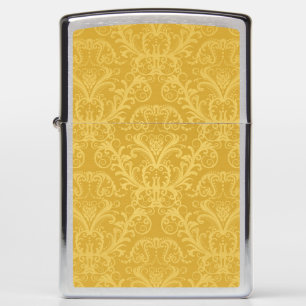Luxury Golden Floral Wallpaper Zippo Lighter