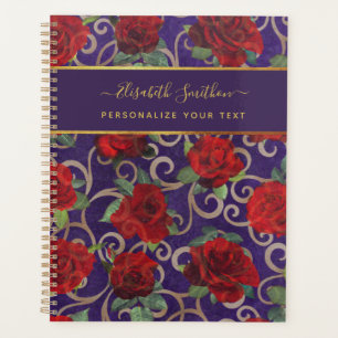 Luxury Golden Flowers Elegant Chic Classy Custom Planner