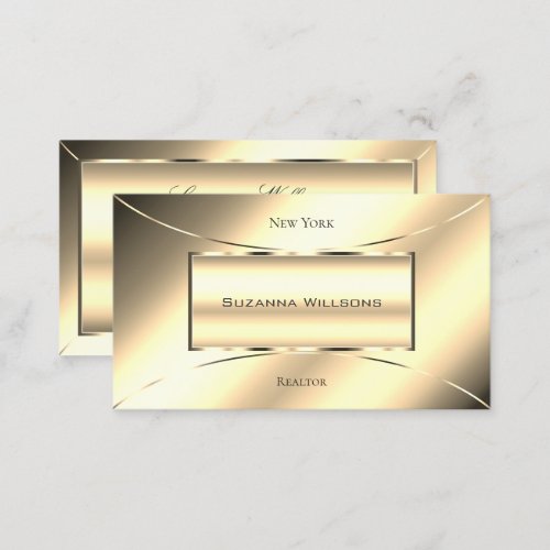 Luxury Golden Glamorous Decorated Chic Eye Catcher Business Card