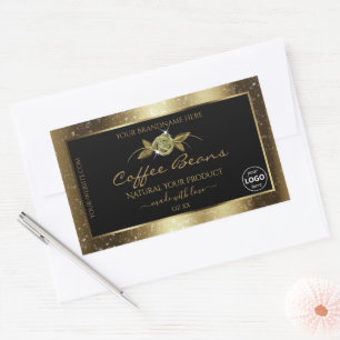 Luxury Golden Glitter Black Product Label Add Logo