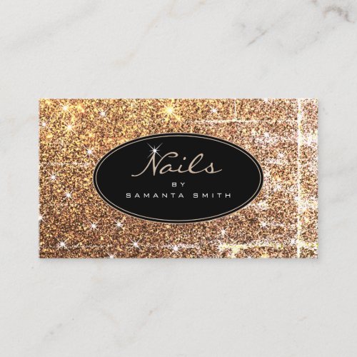 Luxury Golden Glitter Trendy Luminous Stars Nails Business Card