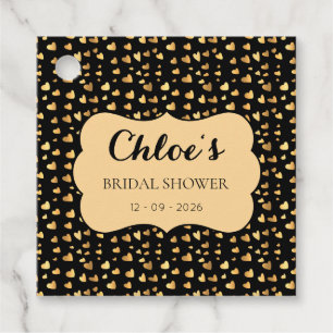 Luxury golden hearts Bridal Name Gift Tags