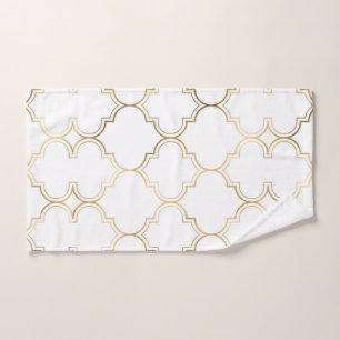 Luxury Golden Islamic Geometric Pattern Motifs Hand Towel