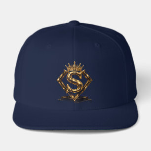 Luxury Golden Letter S Crown Diamond Monogram Visor