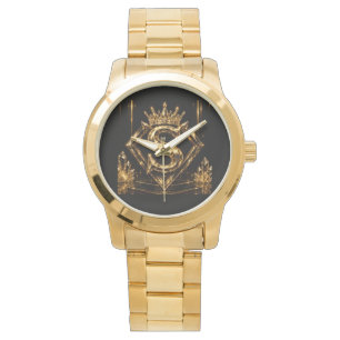 Luxury Golden Letter S Crown Diamond Monogram Watch