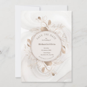 Luxury Golden Line Art Floral Frame Wedding Invita Invitation