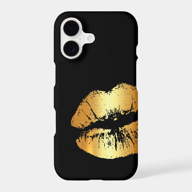 Luxury golden lips kiss Case-Mate iPhone case (Back)