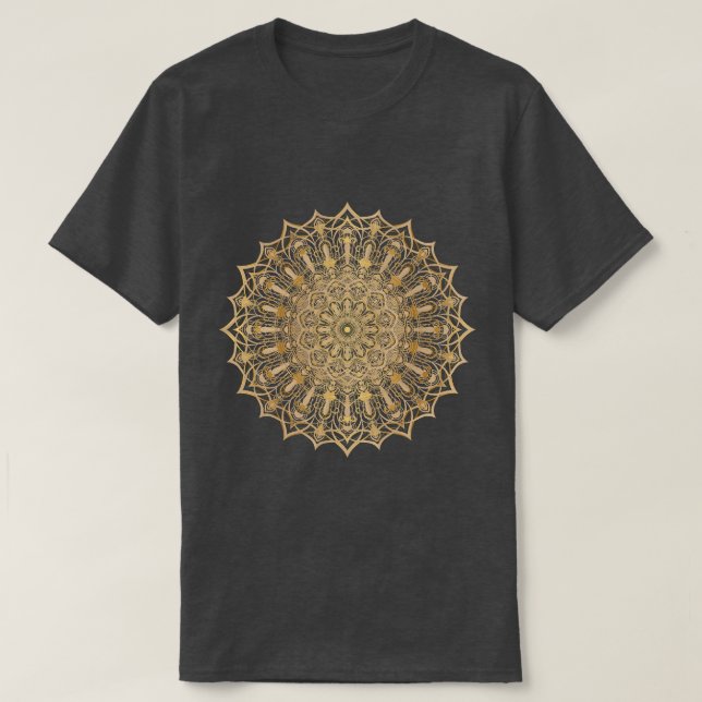 Luxury Golden Mandala Symbol T-Shirt. T-Shirt (Design Front)