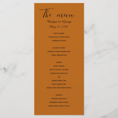 luxury golden minimal simple wedding  menu