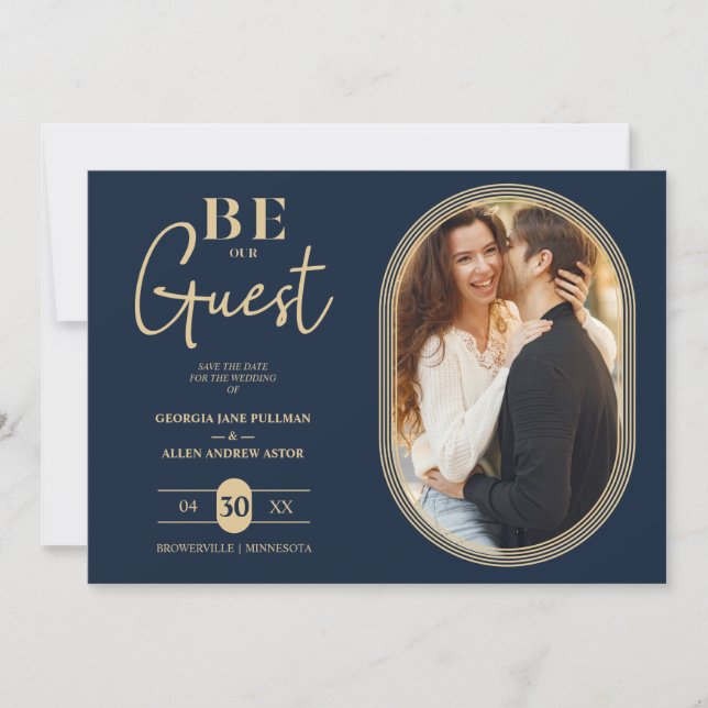 Luxury Golden Oval Frame Charming Photo Wedding (Front)