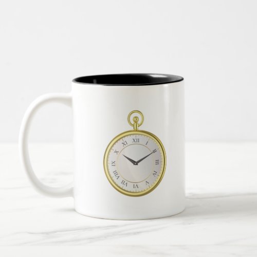 Luxury golden pocket watch Two_Tone coffee mug