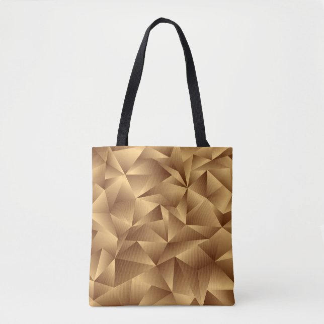 Luxury golden polygon pattern tote bag (Front)
