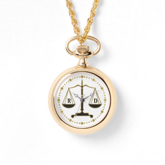 Luxury Golden Scales of Justice | Initials Gifts Watch
