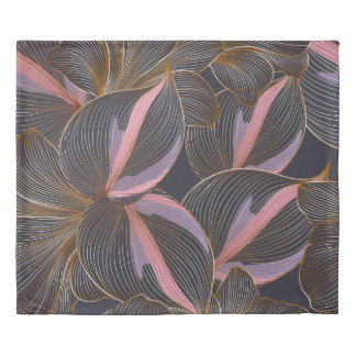 Luxury golden seamless floral background with trop duvet cover