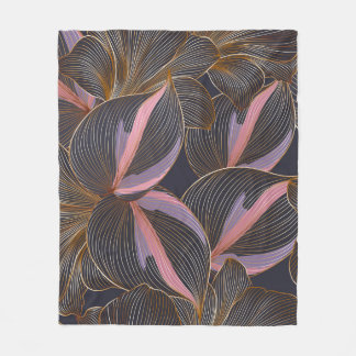 Luxury golden seamless floral background with trop fleece blanket