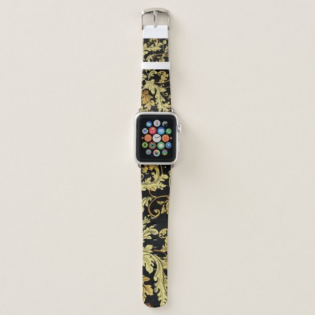 Luxury golden seamless pattern. Floral backgroundp Apple Watch Band (Front)