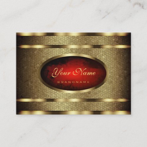 Luxury Golden Snake Pattern with Noble Red Colors Business Card