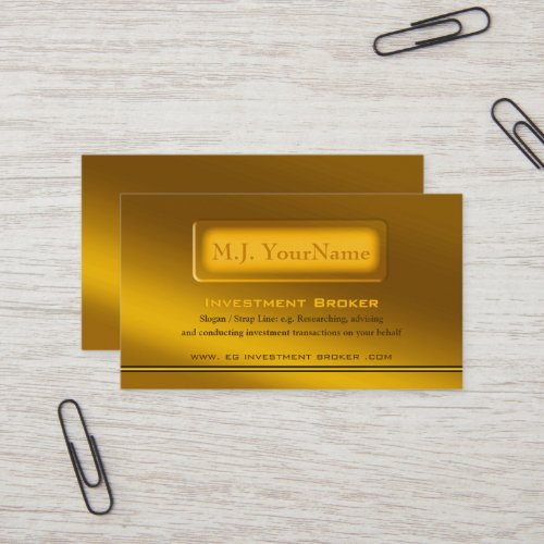 Luxury Golden Theme _ Investment Broker Business Card