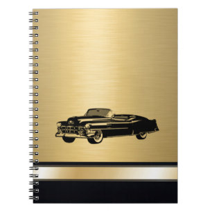 luxury golden vintage classy old car personalized notebook