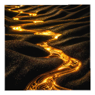 Luxury Golden Waves Abstract Art Print | Modern Go