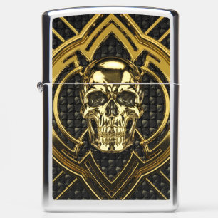 Luxury Gothic Skull with Ornamental Frame Zippo Lighter