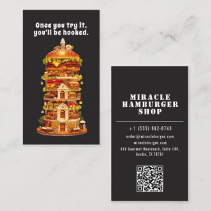 Luxury Gourmet Burger Shop Black Business Card