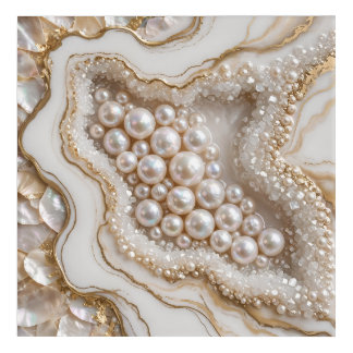 Luxury Gray Silver and Gold Geode Canvas Art - Mod