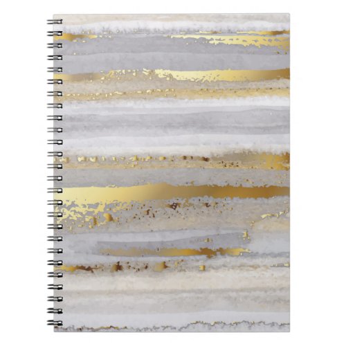 Luxury gray watercolor and gold texture notebook
