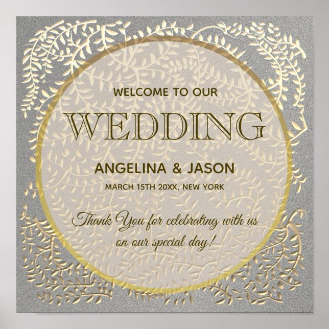 Luxury Gray Wedding Poster (Front)