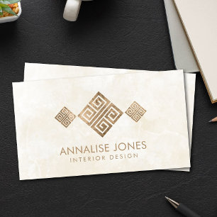 Luxury Greek Key - Greek meander - Vintage Gold Business Card