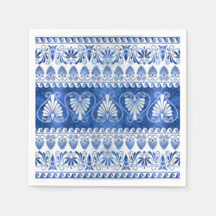 Luxury Greek Ornament Blue Gemstone and pearl Napkins