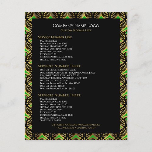 Luxury green and gold Art Deco Pattern